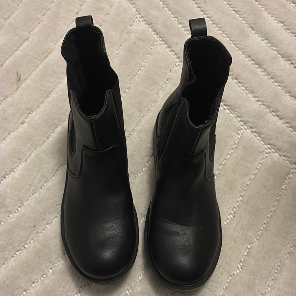 Black Leather Ankle Boots